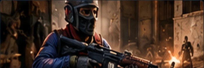 Rust character holding a rifle